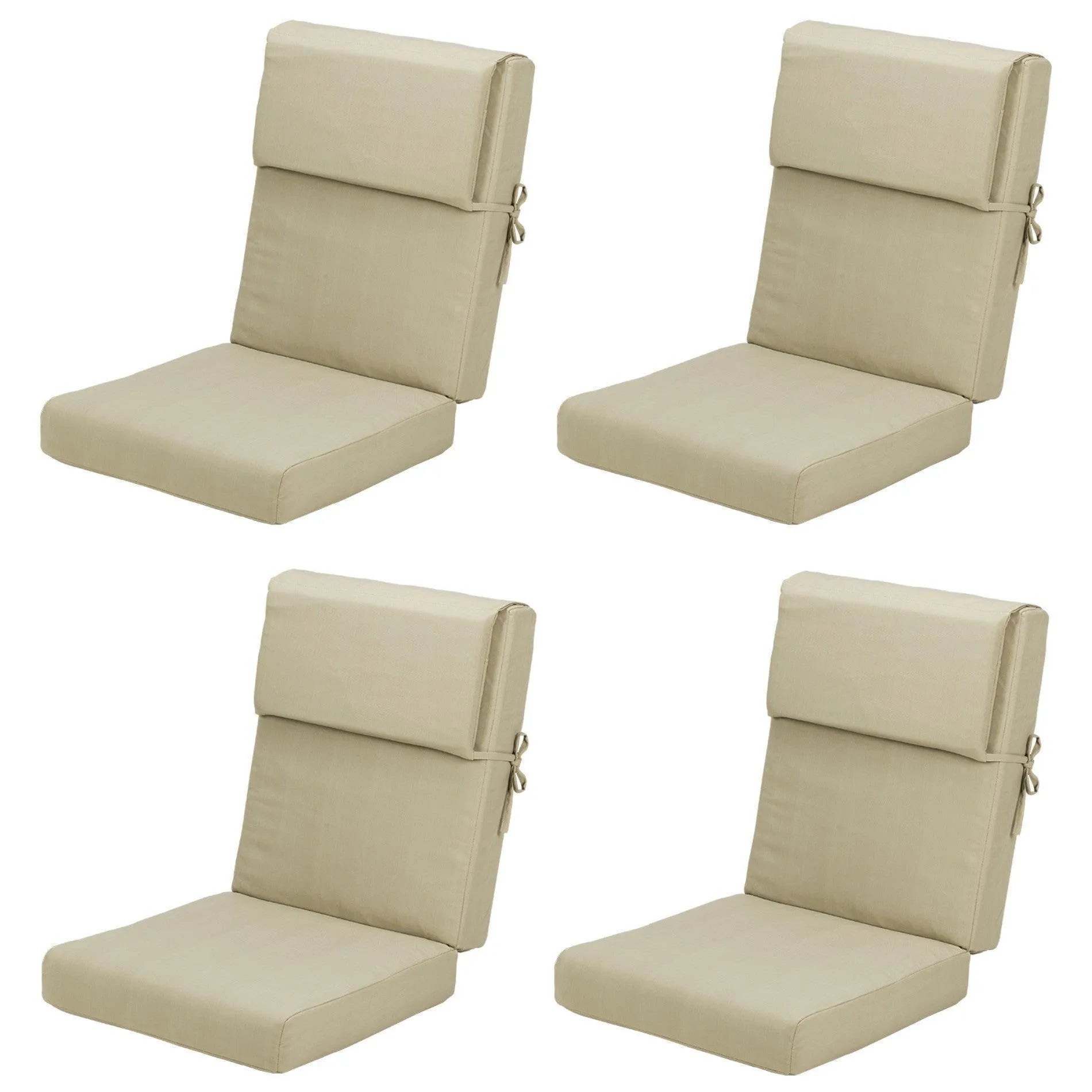 45x22x4 inch High Back Chair Cushions Set of 4 - Brown - Aoodor
